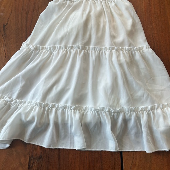 White Crochet-Trim Mini Dress - Picture 3 of 8